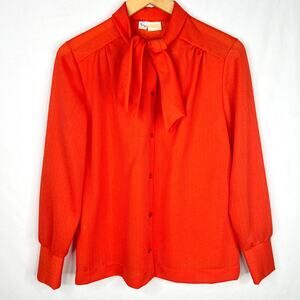 Vintage Jami Originals Red Bow Blouse 36/M